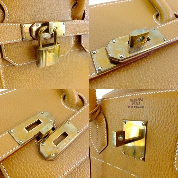 Authentic HERMES HAC Haut a Courroies Birkin natural gold brown travel tote - Picture 5 of 11